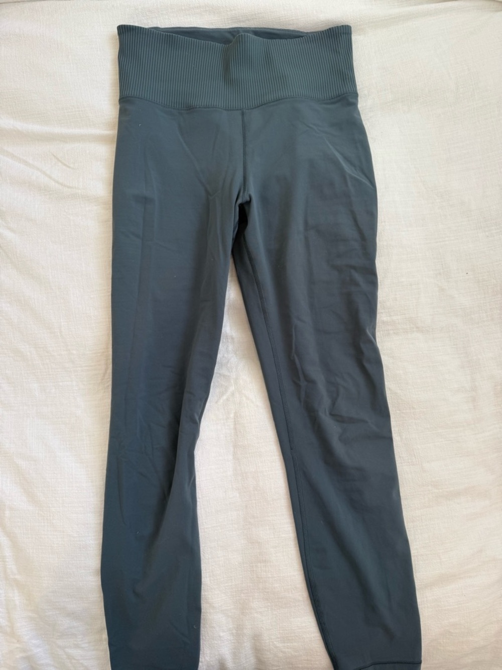 Vuori Ribbed High-Waist Leggings - Slate Blue